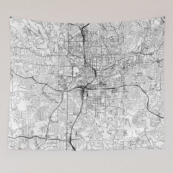 Item preview, Atlanta map minimalist in black and white designed and sold by DesireeVDA.