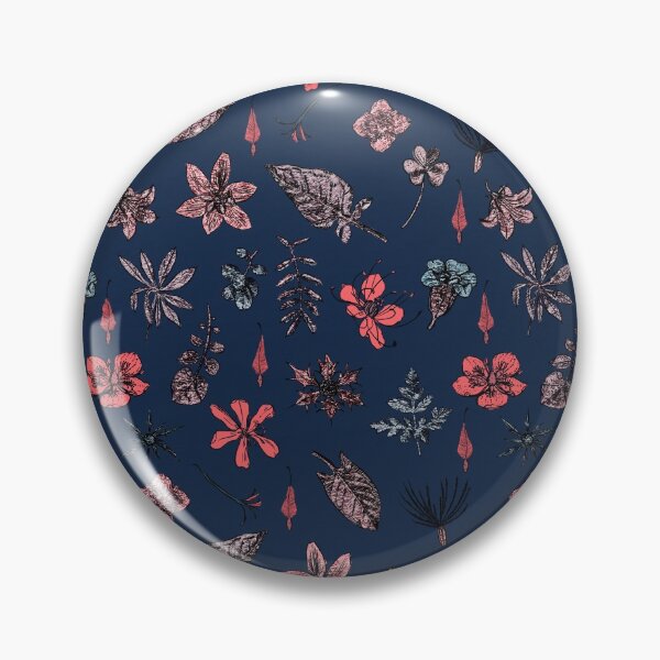 Item preview, Navy blue red wildflowers pattern designed and sold by Isabelle-T.