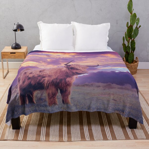 Item preview, cute Scottish Highland cattle, purple cow designed and sold by Mauswohn.