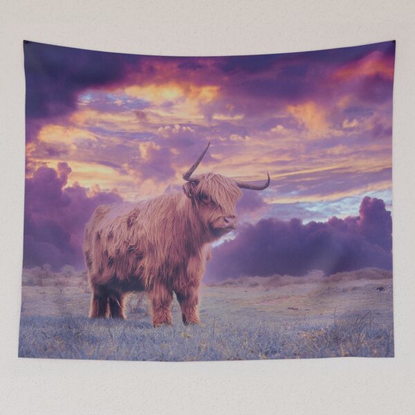 Item preview, cute Scottish Highland cattle, purple cow designed and sold by Mauswohn.