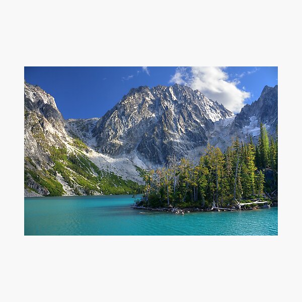 Dragontail Peak over Colchuck Lake, Washington Photographic Print