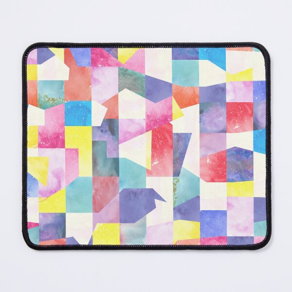 Item preview, Very Peri Watercolor Texture Collage-Artistic Geometric Print designed and sold by ninoladesign.