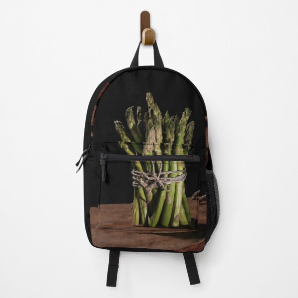 Item preview, Green asparagus bunch on wooden board aesthetic designed and sold by wineandwords.