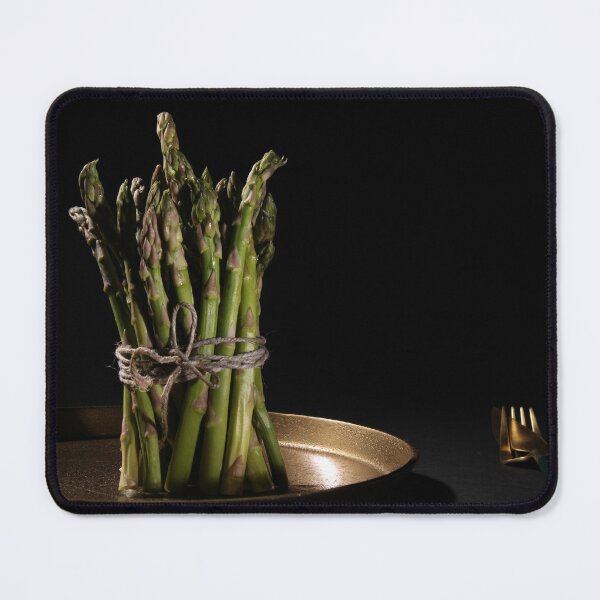 Item preview, Green asparagus bunch on golden plate aesthetic designed and sold by wineandwords.