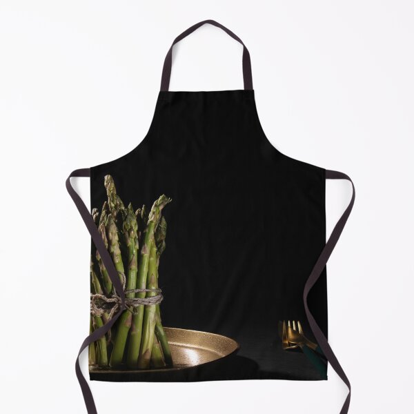 Item preview, Green asparagus bunch on golden plate aesthetic designed and sold by wineandwords.