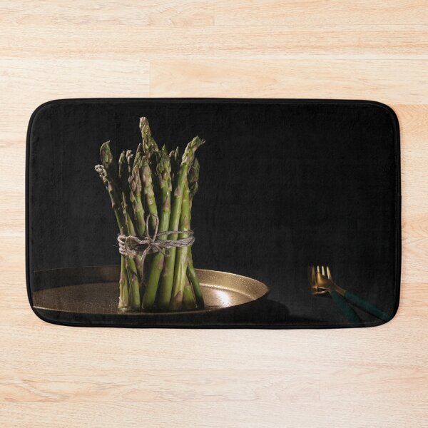 Item preview, Green asparagus bunch on golden plate aesthetic designed and sold by wineandwords.