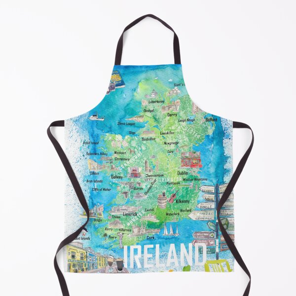 Item preview, Ireland Illustrated Travel Map with Tourist Highlights - Signpost Edition designed and sold by artshop77.