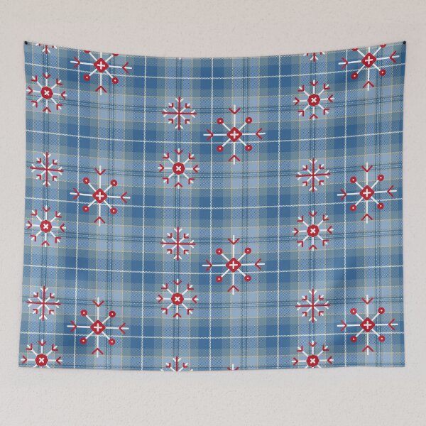 Item preview,  Christmas plaid snowflake Blue 2.1 designed and sold by kyds.