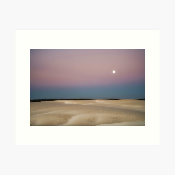 The Moon Over Dunes Art Print