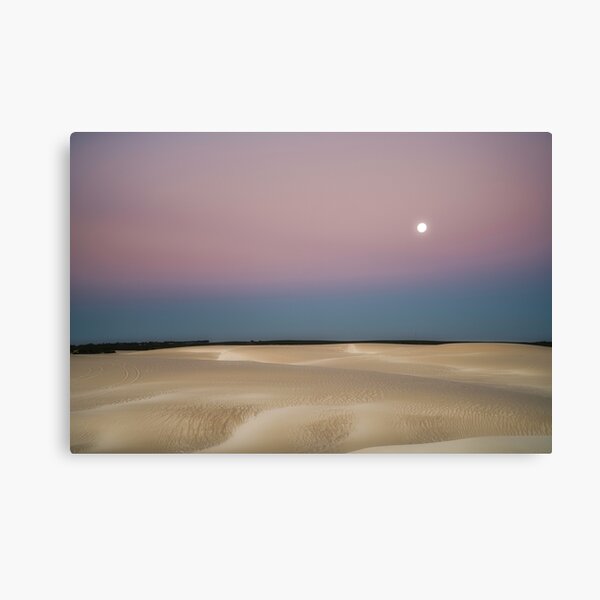 The Moon Over Dunes Canvas Print