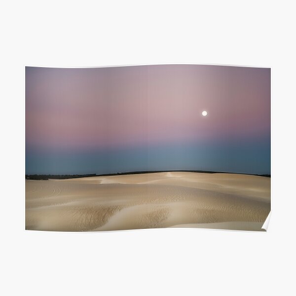 The Moon Over Dunes Poster