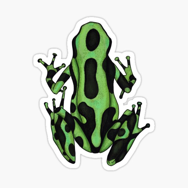 Item preview, Green and black poison dart frog designed and sold by sahasa-artist.