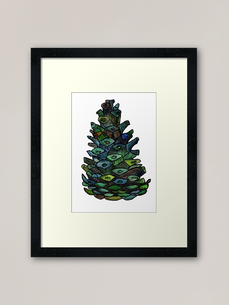 Pine Cone Framed Art Print By Polaskus Redbubble