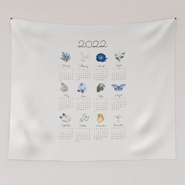 Item preview, 2022 Aesthetic Flowers Calendar  designed and sold by SerenaChoe.