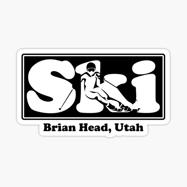 "Brian Head, Utah SKI Graphic for Skiing your favorite mountain, city or resort town" Sticker by