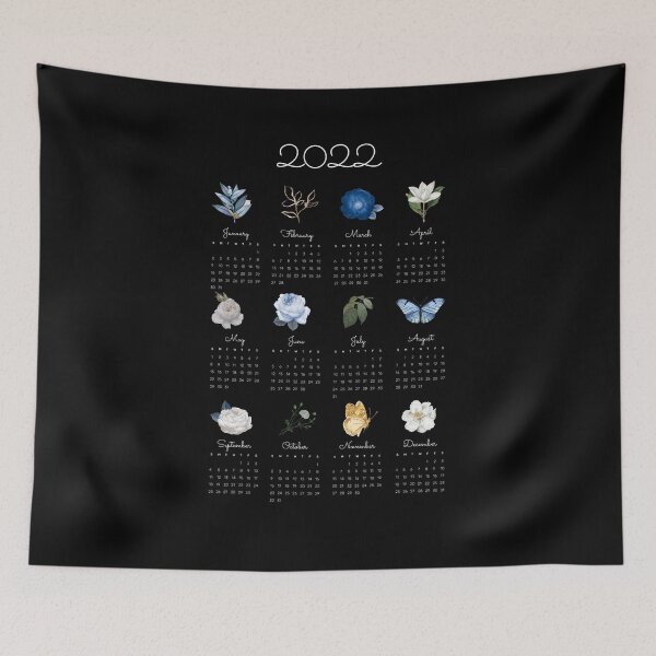 Item preview, 2022 Aesthetic Flowers Calendar  designed and sold by SerenaChoe.