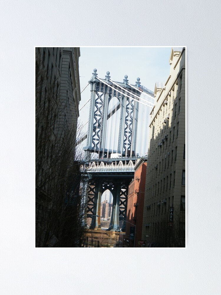 Manhattan Bridge View From Brooklyn New York Poster By Lenspiro Redbubble