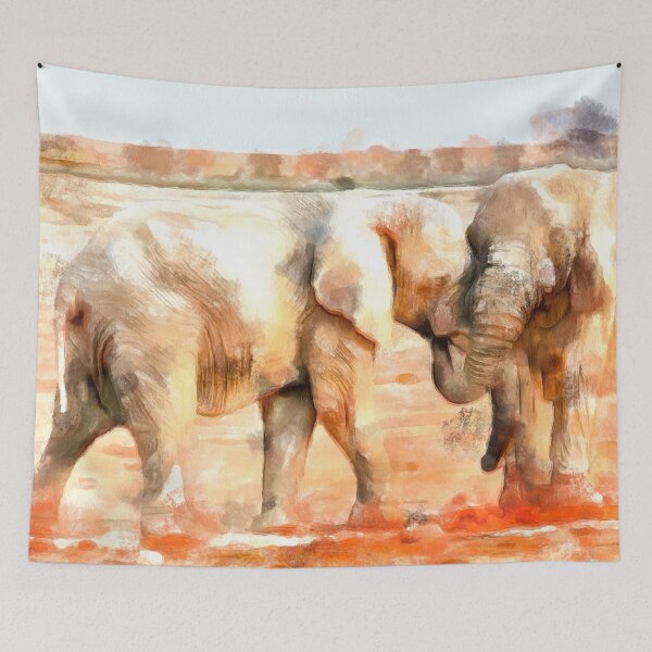 Item preview, Stunning And Beautiful Elephants Digital Painting designed and sold by NeavesPhoto.