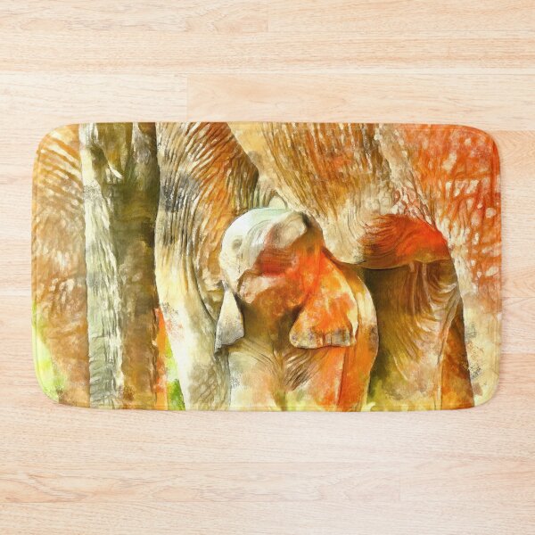 Item preview, Stunning And Beautiful Elephant Calf With Its Herd Digital Painting designed and sold by NeavesPhoto.