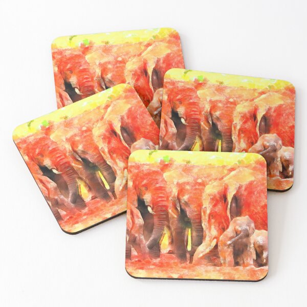 Item preview, Stunning And Beautiful Elephant Herd Digital Painting designed and sold by NeavesPhoto.