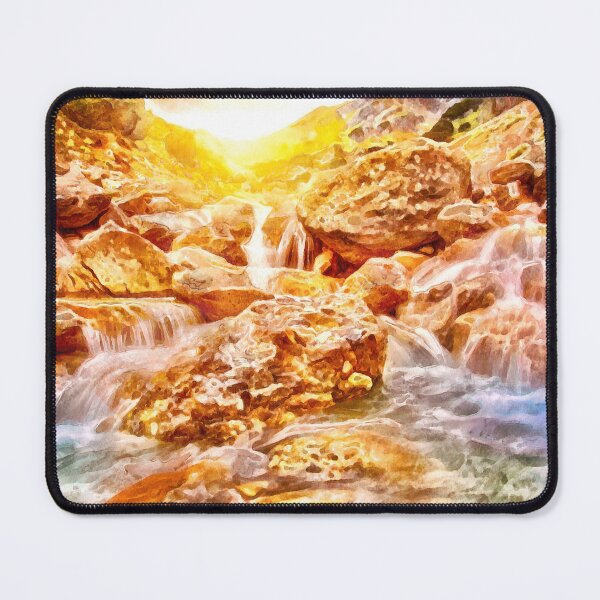Item preview, Beautiful Waterfalls And Streams With Sun Shining Digital Painting designed and sold by NeavesPhoto.