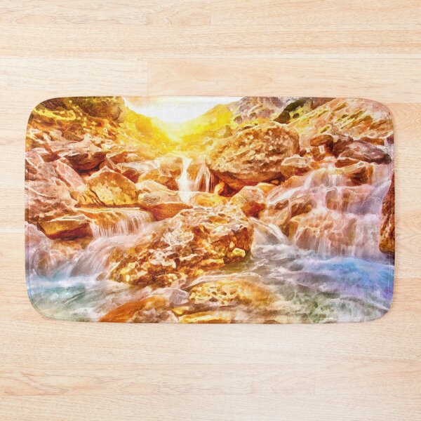 Item preview, Beautiful Waterfalls And Streams With Sun Shining Digital Painting designed and sold by NeavesPhoto.
