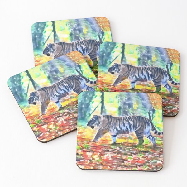 Item preview, Tiger Walking In The Woods Digital Painting designed and sold by NeavesPhoto.