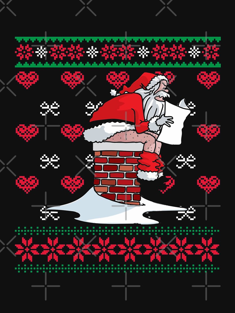 Santa pooping shop down chimney sweater