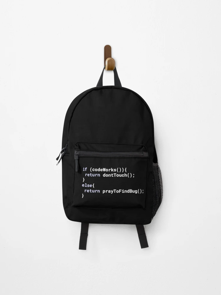 Thumbnail 1 of 3, Backpack, Computer Geek Pray To Find Bug designed and sold by ComputerGeeksTs.