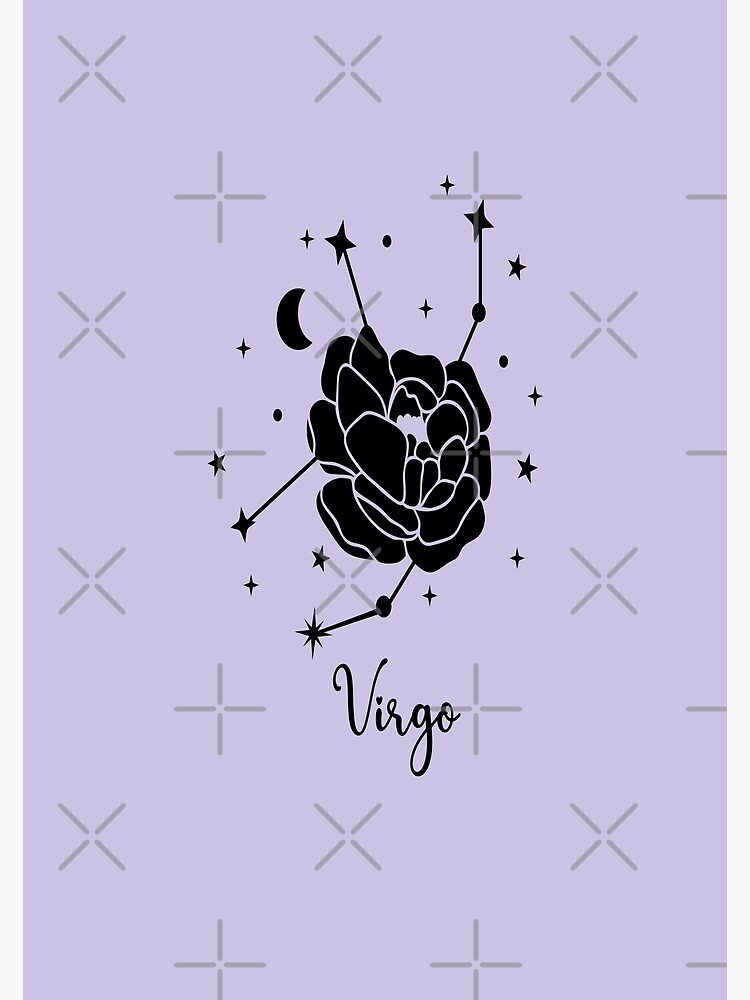 Virgo Zodiac Sign With Rose Stars And Moon Premium Matte Vertical ...