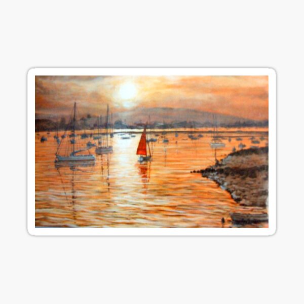Item preview, EXMOUTH AND THE EXE ESTUARY AT SUNSET designed and sold by Mackenzie Moulton International Artist .