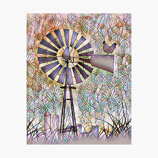 Item preview, Art Nouveau style Farm Windmill  designed and sold by CattlettArt.