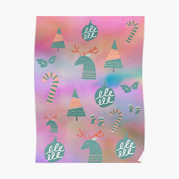 Festive Pastel Christmas Poster