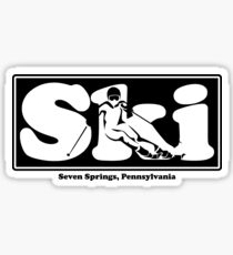 Seven Springs, Pennsylvania SKI Graphic for Skiing your favorite mountain, city or resort town Sticker