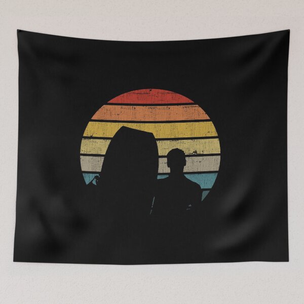 Item preview, Bodyboarding Surfer Silhouette On A Distressed Retro Sunset graphic designed and sold by theodoros20.