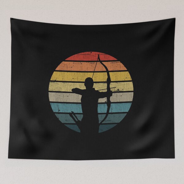 Item preview, Archery Silhouette On A Distressed Retro Sunset product designed and sold by theodoros20.
