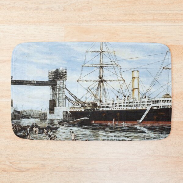 Item preview, SS RUAHINE MOORED BELOW TOWER BRIDGE, LONDON designed and sold by Mackenzie Moulton International Artist .