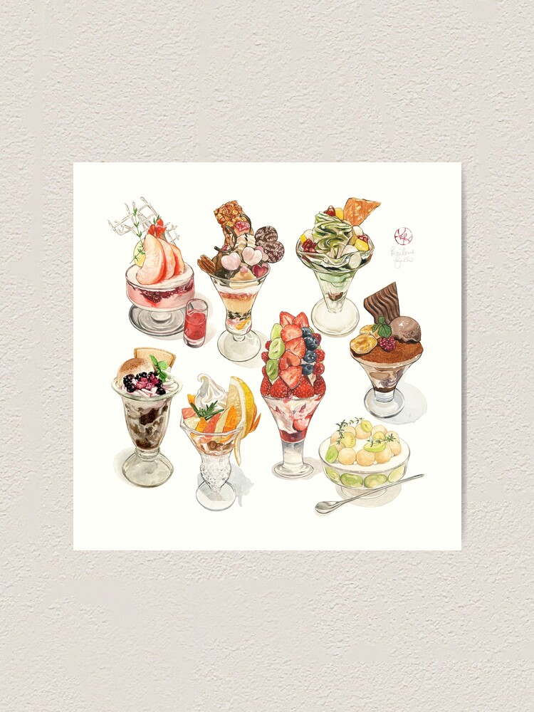Japanese Parfait Collection Art Print for Sale by kailenefalls