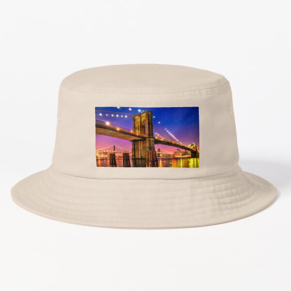 Brooklyn Bridge Bucket Hat - Retro Vintage Hat - Illustration
