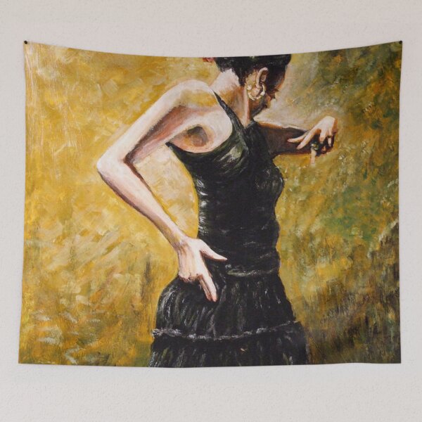 Item preview, SPANISH FLAMENSO DANCER IN BLACK designed and sold by Mackenzie Moulton International Artist .