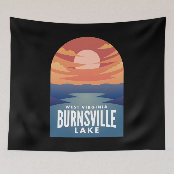 Artikelvorschau, Burnsville Lake WV Retro Sunset entworfen und verkauft von HalpinDesign.