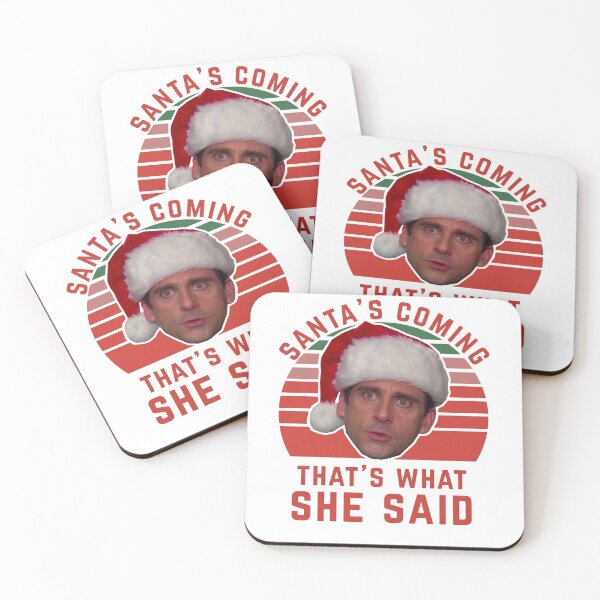 Item preview, Funny Christmas Card The Office Santa’s Coming That’s What She Said The Office meme designed and sold by POPCulturejb.