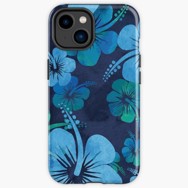 Blue Hibiscus Floral Design iPhone Tough Case