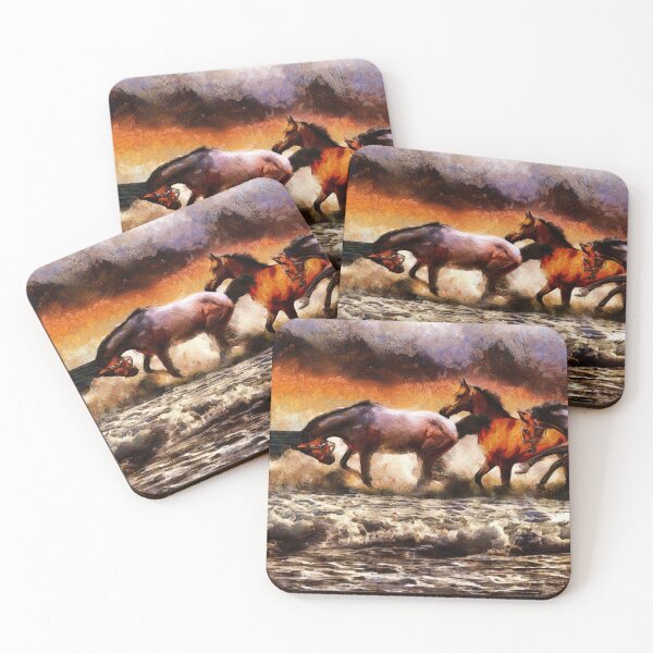 Item preview, Powerful Horses Galloping Through The Sea Digital Painting designed and sold by NeavesPhoto.