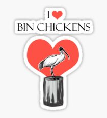 I Love Bin Chickens Sticker