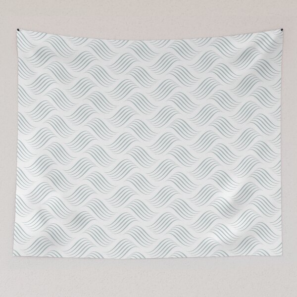 Item preview, Pastel Blue and White Wavy Tessellation Line Pattern Pairs 2022 Popular Colour Restful Retreat 0497 designed and sold by ColorOfTheYears.