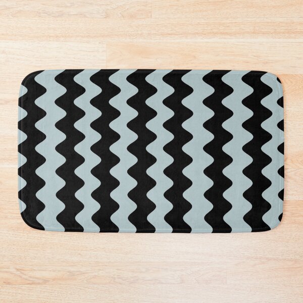 Item preview, Black and Pastel Blue Wavy Rippled Stripe Pattern Pairs 2022 Popular Colour Restful Retreat 0497 designed and sold by ColorOfTheYears.