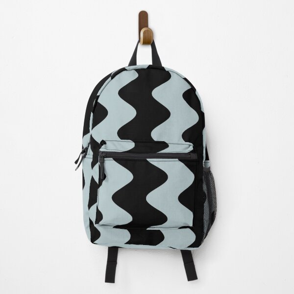 Item preview, Black and Pastel Blue Wavy Rippled Stripe Pattern Pairs 2022 Popular Colour Restful Retreat 0497 designed and sold by ColorOfTheYears.