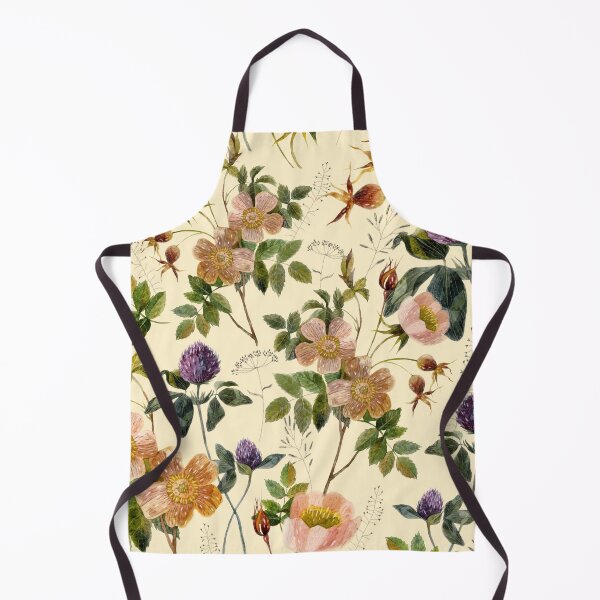 Item preview, Watercolor rosehip, clover, forest herbs. Floral pattern on a beige background. designed and sold by margo-soleil.