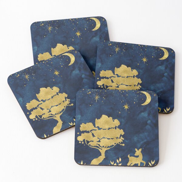 Item preview, Starry night - gold silhouette designed and sold by Lolly's Lane Shoppe.